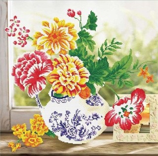 Алмазная вышивка «Букет в вазе» Алмазная вышивка «Букет в вазе»