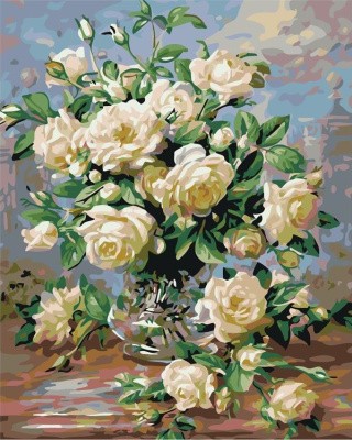 Картина по номерам «Белые розы»