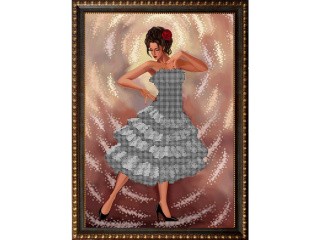 Рисунок на ткани «Фламенко»