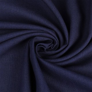 Ткань льняная, 185 г/м², 10 м x 140 см, цвет: темно-синий, TBY