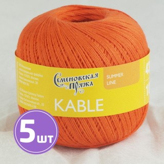 Пряжа Семеновская Kable (30670), морковный 5 шт. по 100 г Пряжа Семеновская Kable (30670), морковный 5 шт. по 100 г