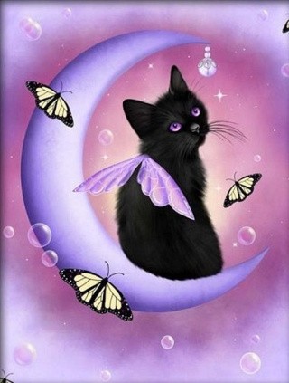 Алмазная вышивка «Котенок на луне» Алмазная вышивка «Котенок на луне»