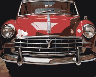 Картина по номерам «Машины: Красный ретро автомобиль»