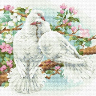 Алмазная вышивка «Белые голуби»