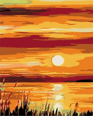 Картина по номерам «Речной закат»