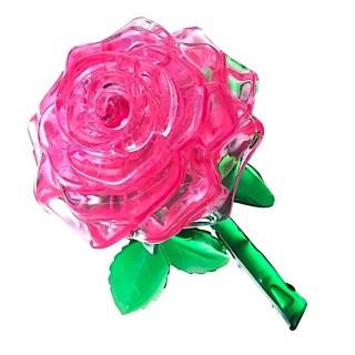 3D Головоломка «Роза розовая», Crystal Puzzle