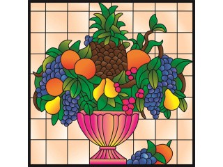 Витраж-раскраска «Ваза с фруктами»