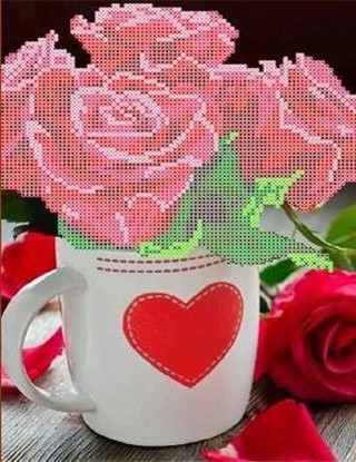 Рисунок на ткани «Розы для любимой»