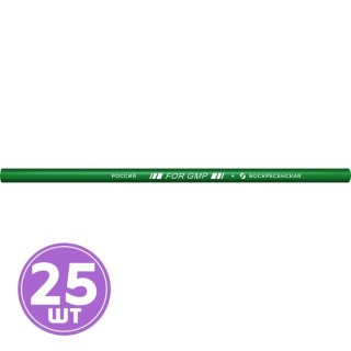 Карандаш для письма по стеклу, металлу, пластику «For GMP», 2М (2B), незаточенные, 25 шт., цвет: зеленый, ВКФ