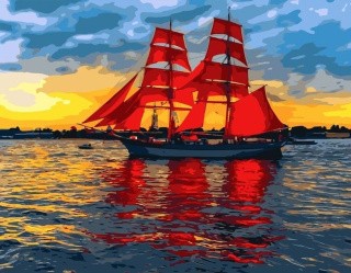 Картина по номерам «Алый парус» Картина по номерам «Алый парус»