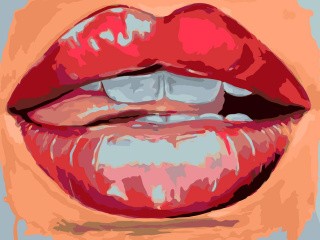 Картина по номерам «Нежные губы»
