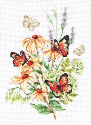 Набор для вышивания «Эхинацея и бабочки»