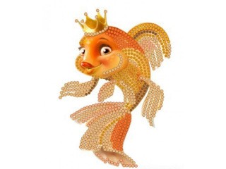 Рисунок на ткани «Золотая рыбка»