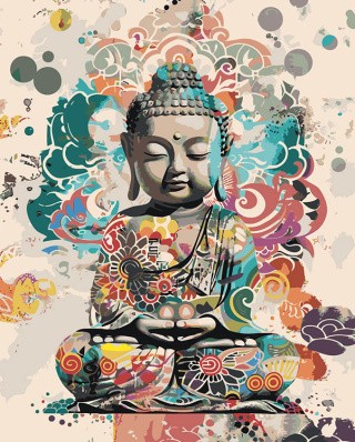 Картина по номерам «Религия буддизм: маленький Будда арт»