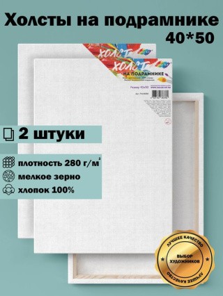 Комплект из 2 холстов на подрамнике, 280г/м,  40х50 см Комплект из 2 холстов на подрамнике, 280г/м,  40х50 см