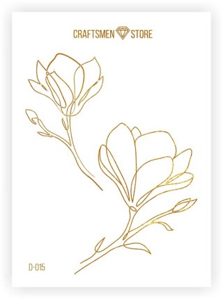 Наклейка серия Line Art D-015 цвет фольги: gold, Craftsmen.store