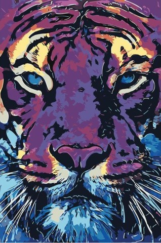 Картина по номерам «Фиолетовый тигр»