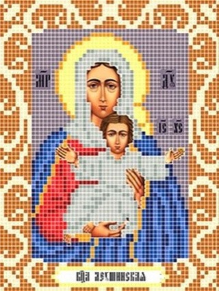 Рисунок на ткани «Богородица Леушинская»