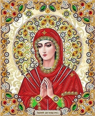 Рисунок на ткани «Богородица Умягчение злых сердец в жемчуге и кристаллах» Рисунок на ткани «Богородица Умягчение злых сердец в жемчуге и кристаллах»