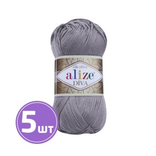Пряжа ALIZE Diva Silk effekt (348), темно-серый, 5 шт. по 100 г Пряжа ALIZE Diva Silk effekt (348), темно-серый, 5 шт. по 100 г