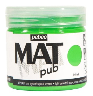 Краска акриловая Pebeo экстра матовая Mat Pub №1 (Светло-зеленый), 140 мл