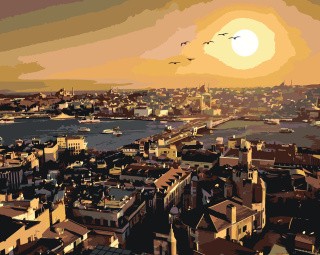 Картина по номерам «Стамбул, Турция: город на закате 40х50»