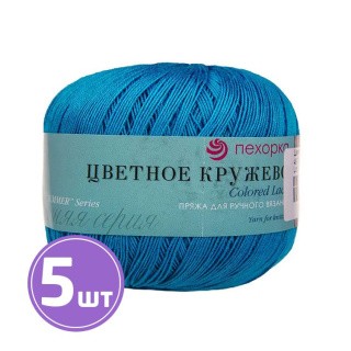 Пряжа Пехорка Цветное кружево (45), темно-бирюзовый, 5 шт. по 50 г Пряжа Пехорка Цветное кружево (45), темно-бирюзовый, 5 шт. по 50 г
