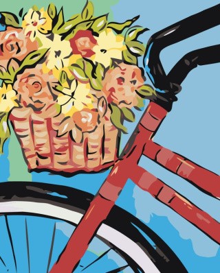 Картина по номерам «Велопрогулка с розами»