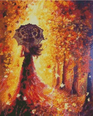 Алмазная вышивка «Девушка-осень» Алмазная вышивка «Девушка-осень»