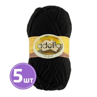 Пряжа Adelia TINA (120), черный, 5 шт. по 100 г Пряжа Adelia TINA (120), черный, 5 шт. по 100 г