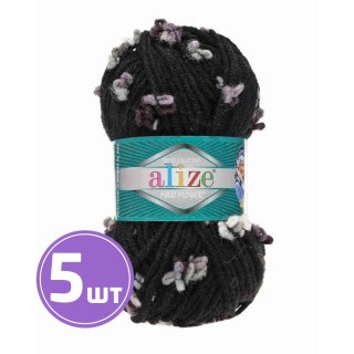 Пряжа ALIZE Flower (5805), черный, 5 шт. по 100 г Пряжа ALIZE Flower (5805), черный, 5 шт. по 100 г