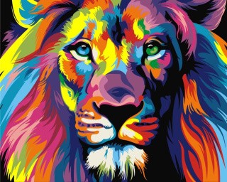 Картина по номерам «Радужный лев»