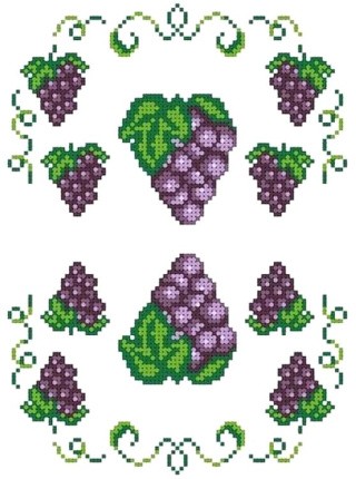 Рисунок на ткани «Виноград»