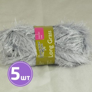 Пряжа Семеновская Long grass (13807), серебро-черный 5 шт. по 100 г Пряжа Семеновская Long grass (13807), серебро-черный 5 шт. по 100 г