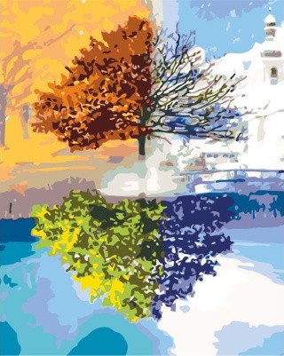 Картина по номерам «Четыре сезона» Картина по номерам «Четыре сезона»