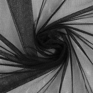 Фатин стрейч крупная сетка, 3 м, ширина 160 см, цвет: черный, TBY