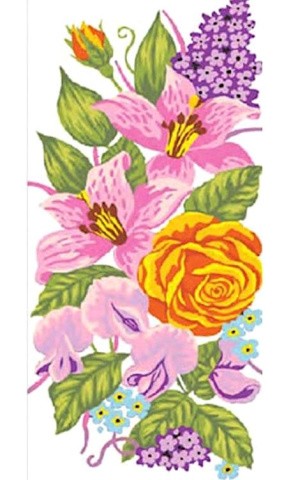 Рисунок на ткани «Розы и лилии»
