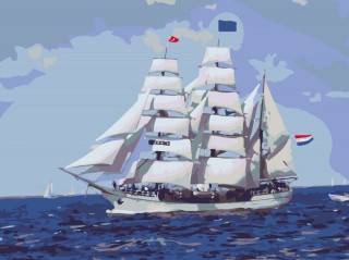 Картина по номерам «Парусник в море» Картина по номерам «Парусник в море»