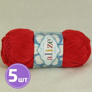 Пряжа ALIZE Miss (56), красный, 5 шт. по 50 г Пряжа ALIZE Miss (56), красный, 5 шт. по 50 г
