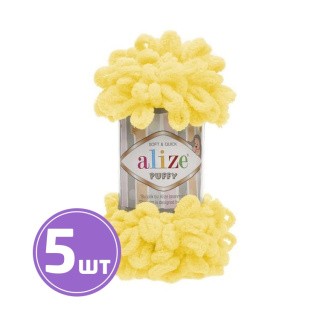 Пряжа ALIZE Puffy (216), желтый, 5 шт. по 100 г