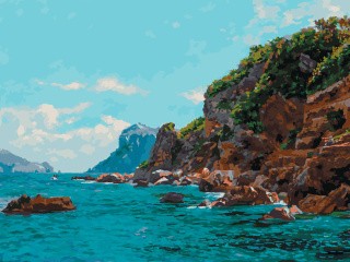 Картина по номерам «Голубое море»