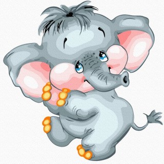 Картина по номерам «Милый слоник»