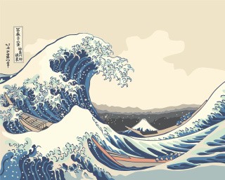 Картина по номерам «Кацусика Хокусай, Большая волна в Канагаве»