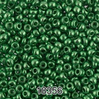 Бисер Чехия круглый 6 10/0, 2,3 мм, 500 г, цвет: 18356 светло-зелёный металлик