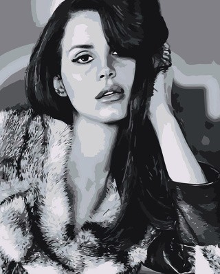 Картина по номерам «Lana Del Rey Лана Дель Рей: портрет чб»