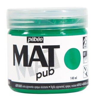 Краска акриловая PEBEO экстра матовая Mat Pub №1, зеленый, 140 мл