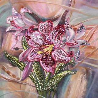 Картина на холсте из пайеток «Лилии»