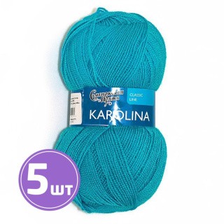 Пряжа Семеновская Karolina (211), темная бирюза, 5 шт. по 100 г Пряжа Семеновская Karolina (211), темная бирюза, 5 шт. по 100 г