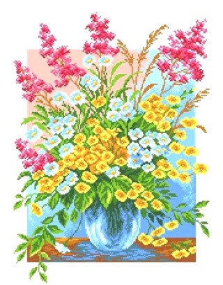 Рисунок на ткани «Полевые цветы»