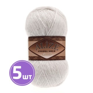 Пряжа ALIZE Angora Gold simli (599), слоновая кость, 5 шт. по 100 г